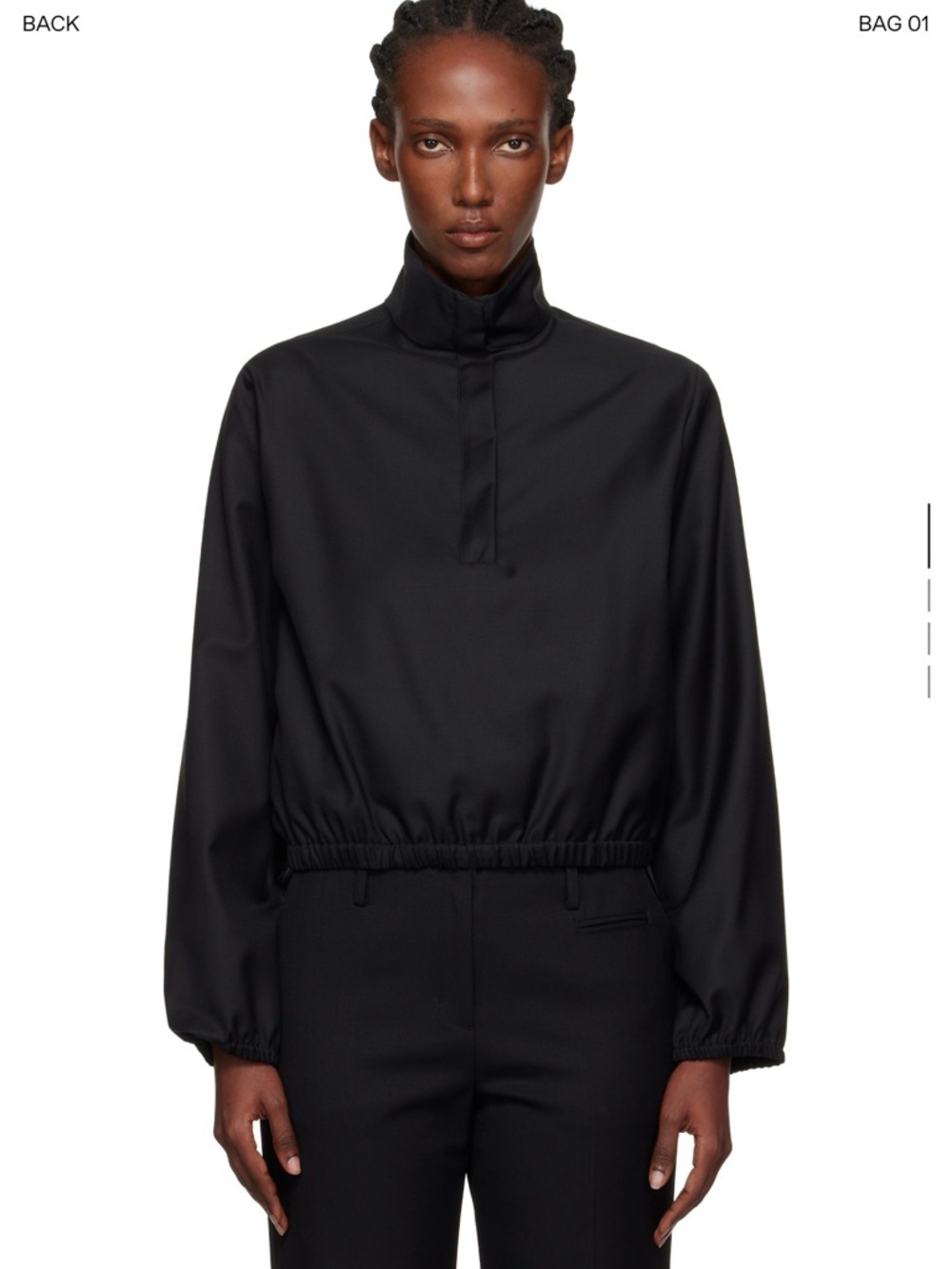 BNWT Loulou de Saison Black Zyla Stand Collar Jacket 38